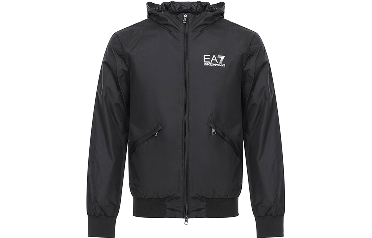 Emporio Armani EA7 Black Letter Logo Hooded Jacket 6ZPB35-PN27Z-1200