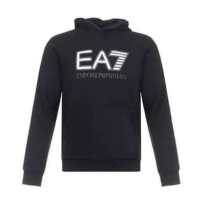 Emporio Armani EA7 Black Letter Print Long-Sleeve Hoodie 6HPM17-PJ07Z-0200
