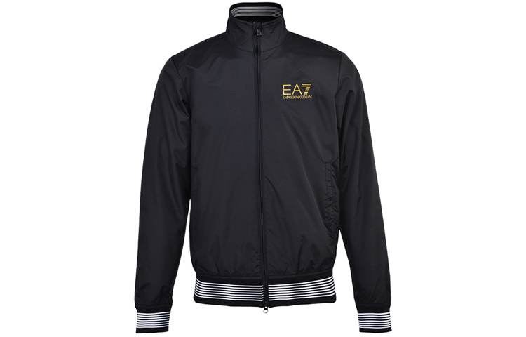 Emporio Armani EA7 Black Letter Print Zip-Up Jacket 3HPB28-PN27Z-0208