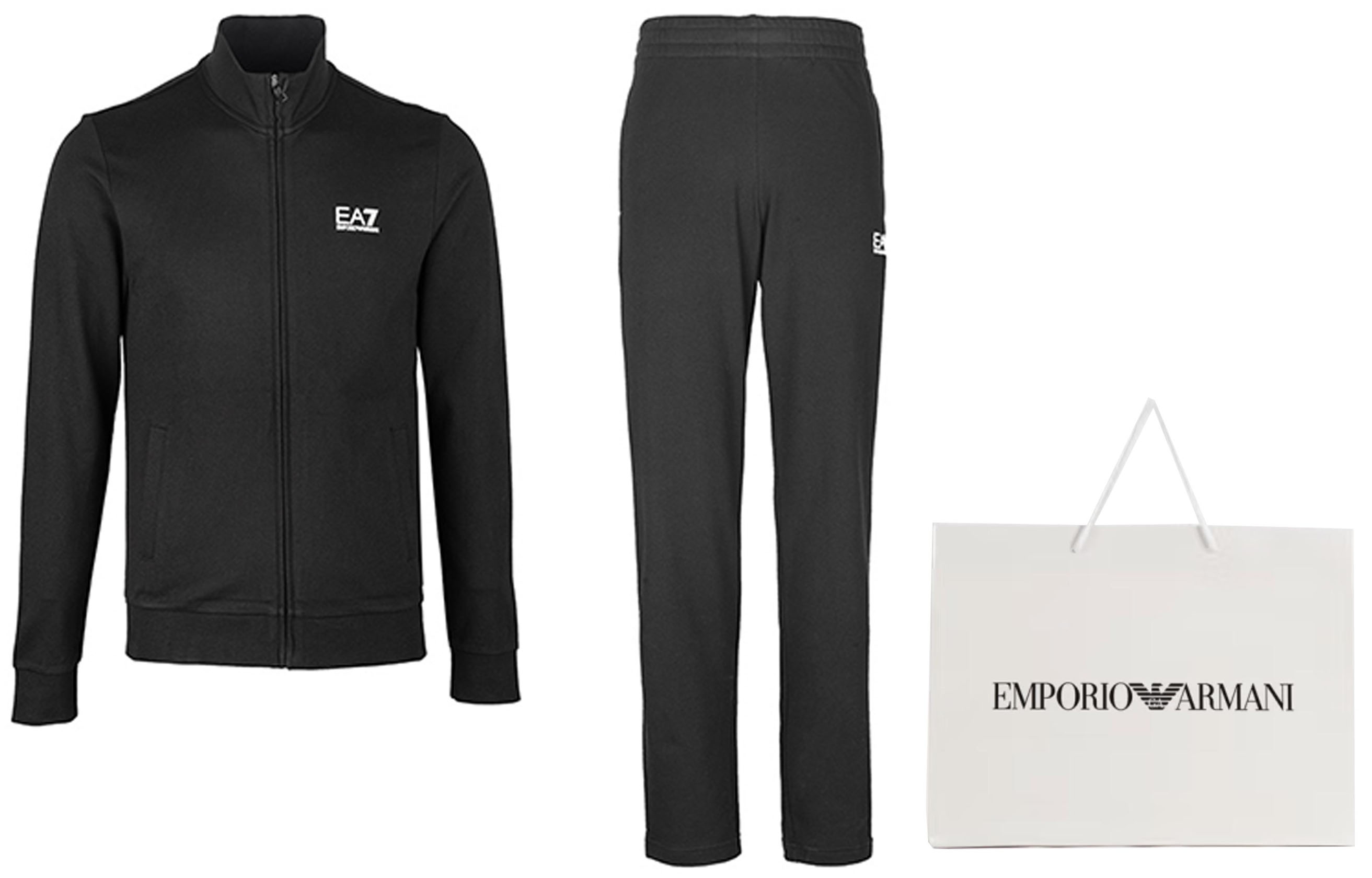 Details for EMPORIO ARMANI EA7 Black Letter Print Zip Tracksuit 8NPV52-PJ05Z-C1200