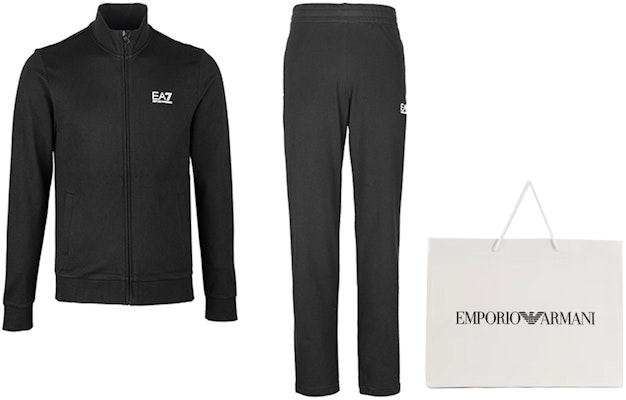 EMPORIO ARMANI EA7 Black Letter Print Zip Tracksuit 8NPV52-PJ05Z-C1200 Details for EMPORIO ARMANI EA7 Black Letter Print Zip Tracksuit 8NPV52-PJ05Z-C1200