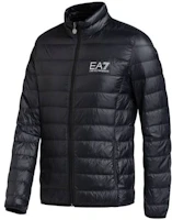 Shop Emporio Armani EA7 黑色輕便Logo羽絨外套 8NPB01-PN29Z-1200