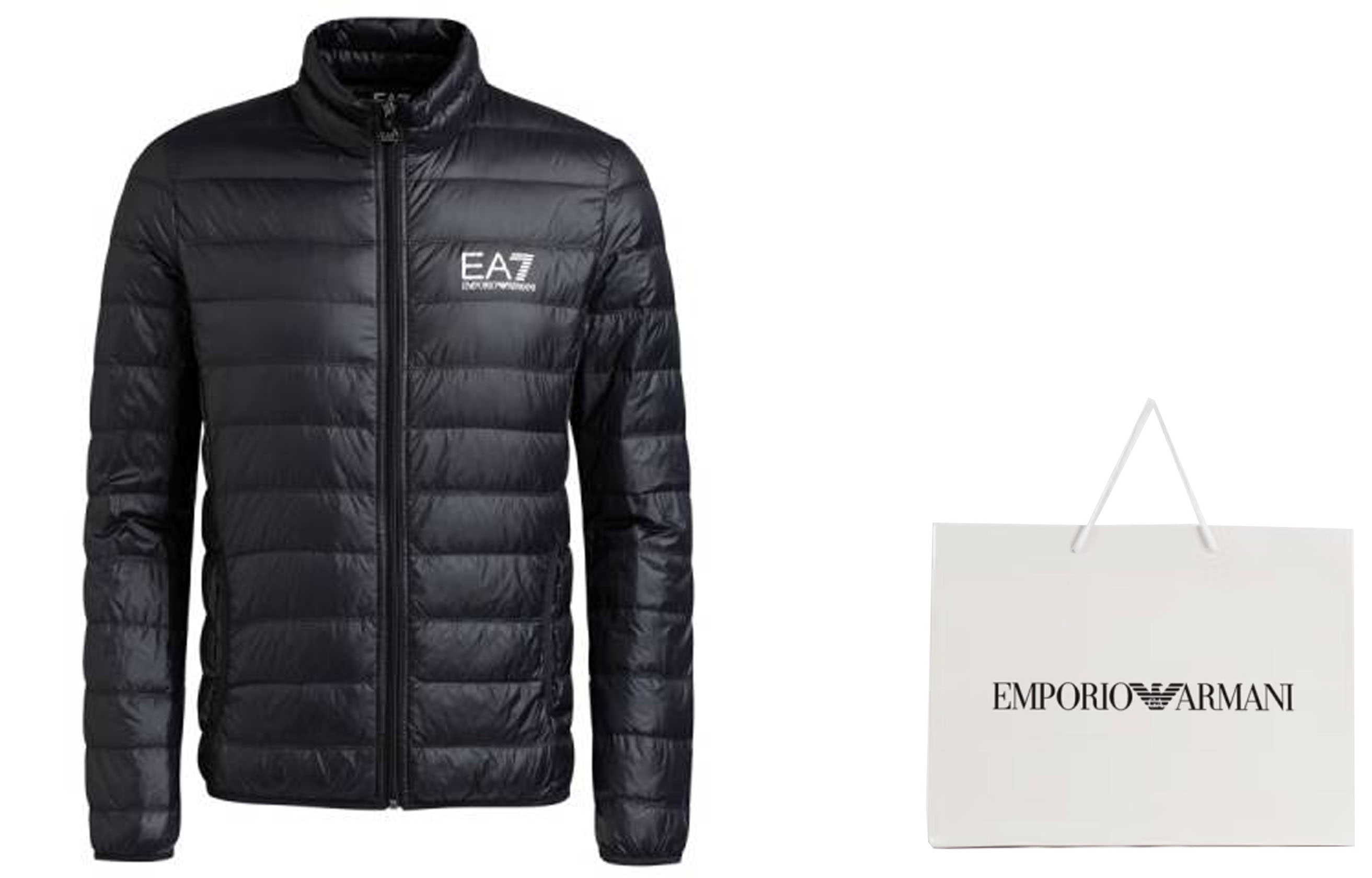 Purchase Emporio Armani EA7 Black Lightweight Logo Puffer Jacket 8NPB01-PN29Z-1200