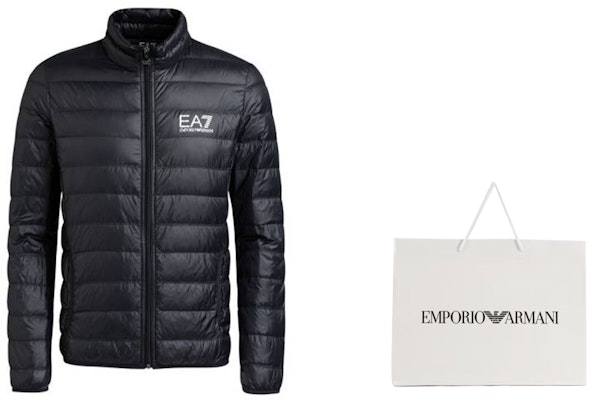 Emporio Armani EA7 Black Lightweight Logo Puffer Jacket 8NPB01-PN29Z-1200 Purchase Emporio Armani EA7 Black Lightweight Logo Puffer Jacket 8NPB01-PN29Z-1200