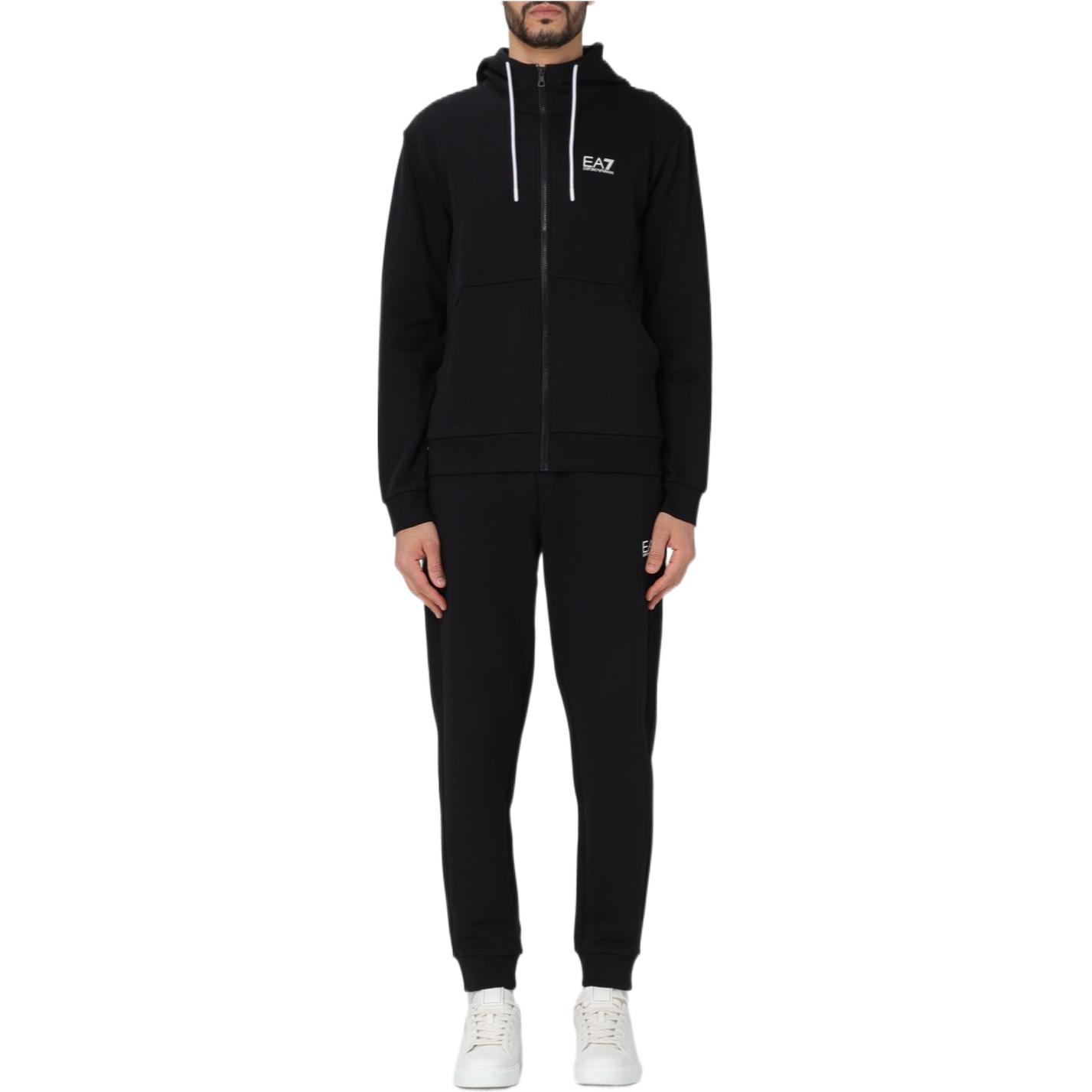 Emporio Armani EA7 Black Logo Hooded Zip-Up Jacket 3DPV58-PJ07Z-1200