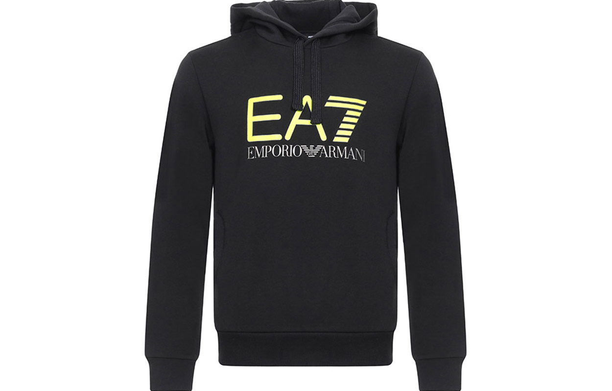 Emporio Armani EA7 Black Logo Hoodie 6ZPM46-PJ07Z-1200
