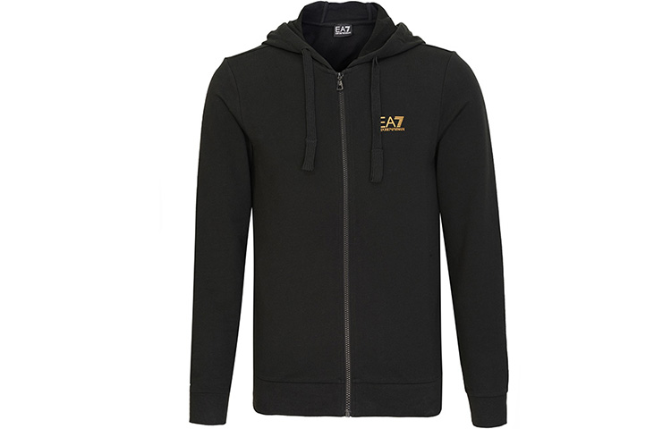Order Emporio Armani EA7 黑色標誌連帽拉鍊外套 8NPM03-PJ05Z-0208