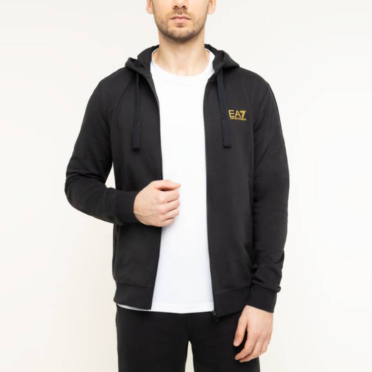 Details for Emporio Armani EA7 黑色標誌連帽拉鍊外套 8NPM03-PJ05Z-0208