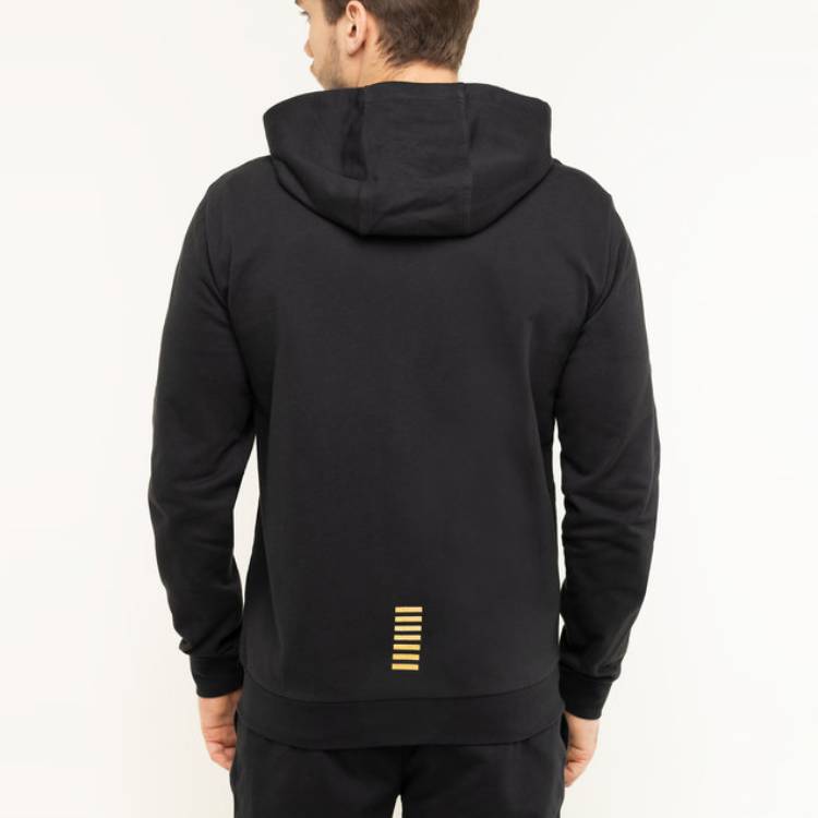 Sizing Emporio Armani EA7 黑色標誌連帽拉鍊外套 8NPM03-PJ05Z-0208