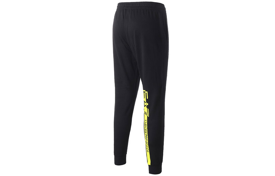 Shop Emporio Armani EA7 Black Logo Knit Sweatpants Sportswear. 3KPP52-PJ05Z-1200