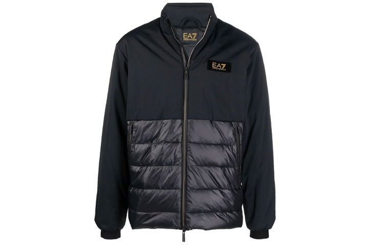 Emporio Armani EA7 Black Logo Patch Zip-Up Jacket 6KPB22-PNR2Z-1200