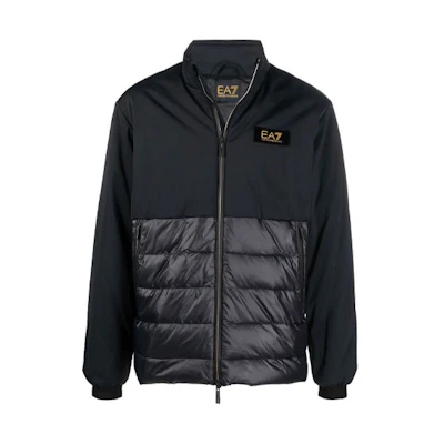Emporio Armani EA7 Black Logo Patch Zip-Up Jacket 6KPB22-PNR2Z-1200