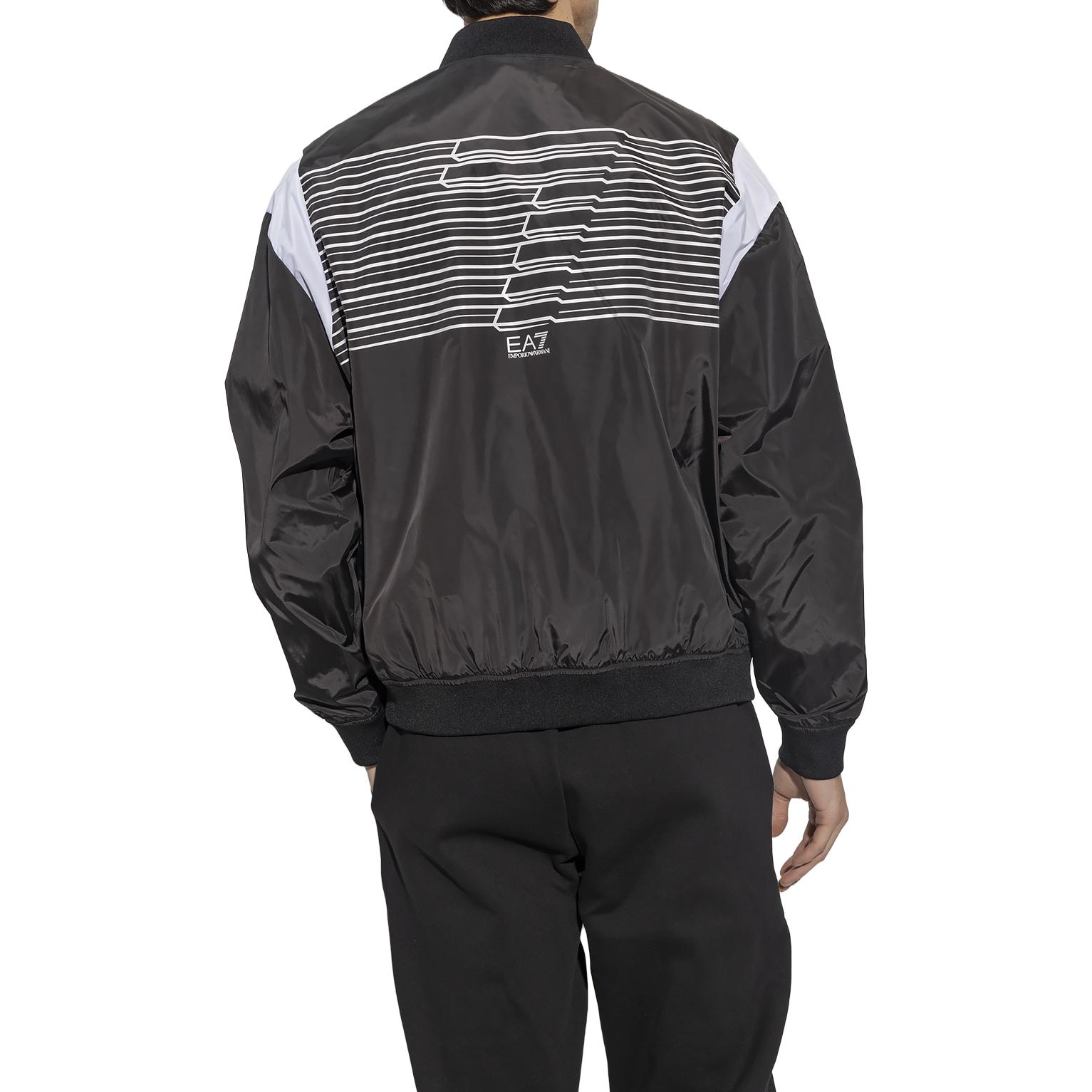 Purchase Emporio Armani EA7 黑色標誌印花飛行夾克 3RPB08-PNAZZ-1200