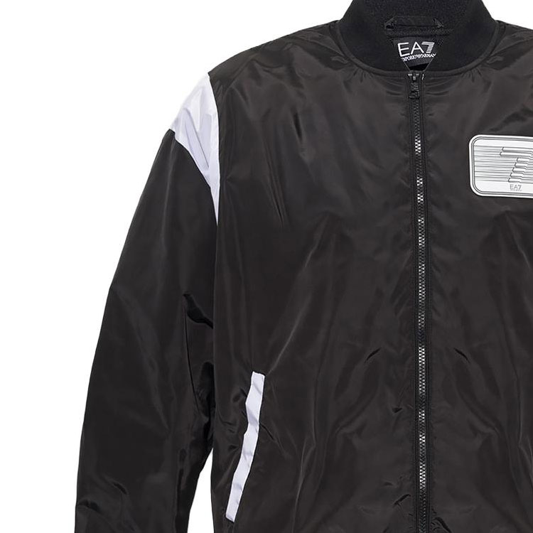 Sizing Emporio Armani EA7 黑色標誌印花飛行夾克 3RPB08-PNAZZ-1200