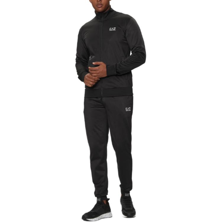 Emporio Armani EA7 Black Logo Print Casual Tracksuit Set. 8NPV65-PJHCZ-1200