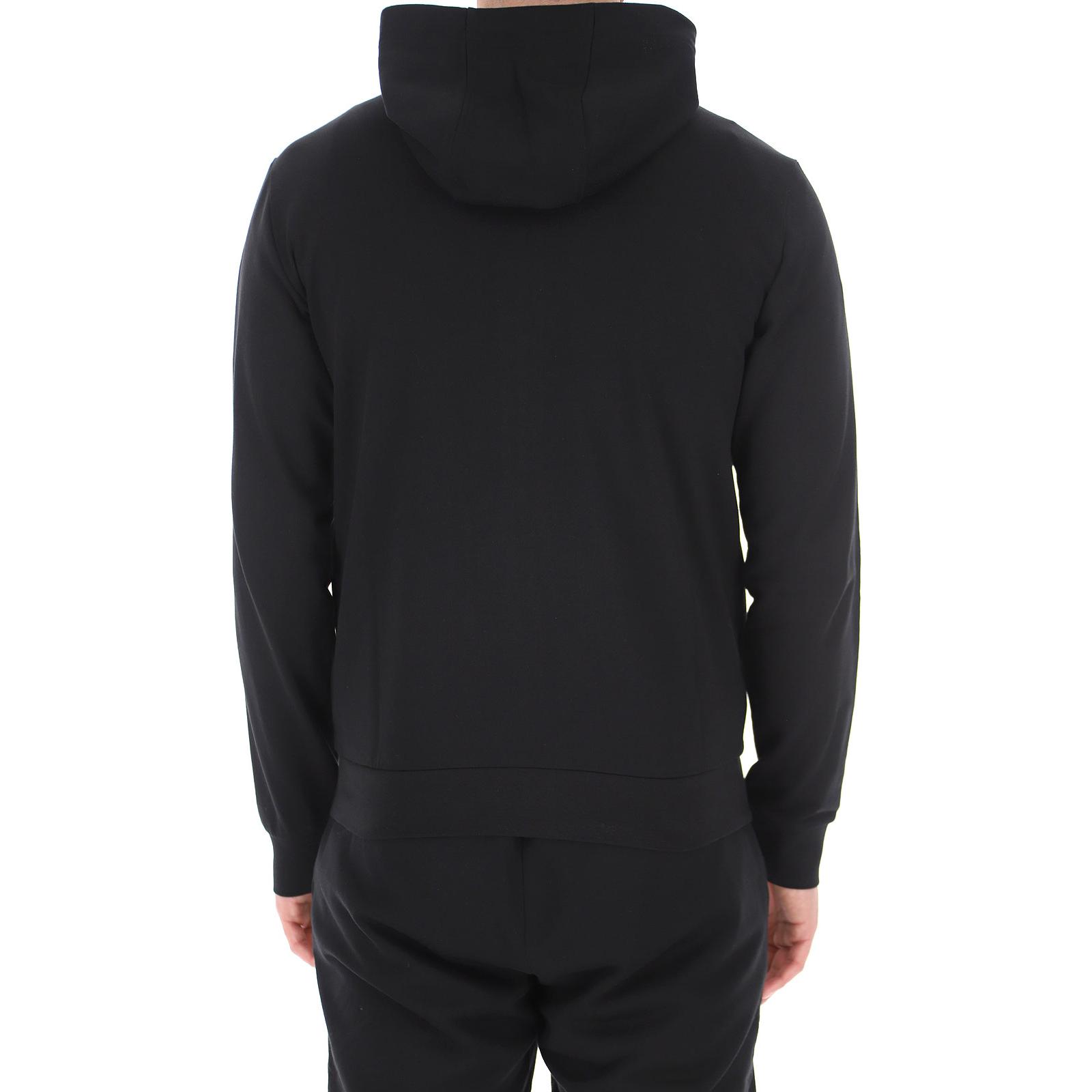 Shop Emporio Armani EA7 Jaket Hitam Logo Print Colorblock Zip-Up Sweatshirt 3KPM28-PJ05Z-1200