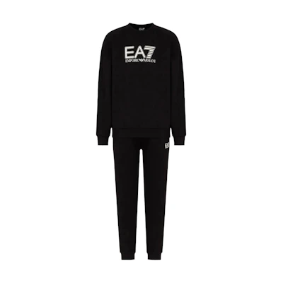 Emporio Armani EA7 Black Logo Print Crewneck Long Sleeve Sweatshirt Set 6DPV64-PJVTZ-1200