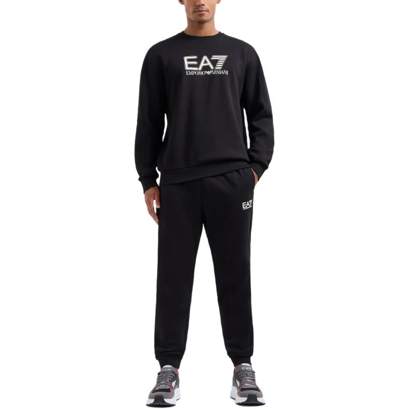 Lookbook Emporio Armani EA7 黑色印花長袖圓領運動衫套裝 6DPV64-PJVTZ-1200