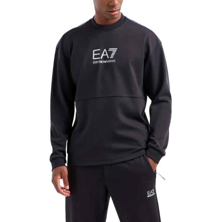 Emporio Armani EA7 Black Logo Print Crewneck Pullover Sweatshirt FW24 6DPM23-PJUWZ-1771 圖 3