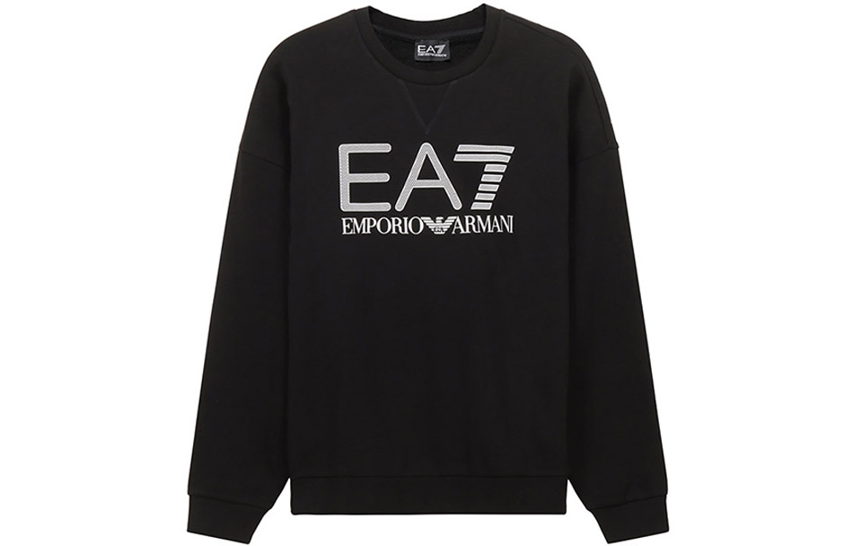Emporio Armani EA7 Black Logo Print Crewneck Sweatshirt 3KPM93-PJ8BZ-1200