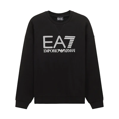 Emporio Armani EA7 Black Logo Print Crewneck Sweatshirt 3KPM93-PJ8BZ-1200