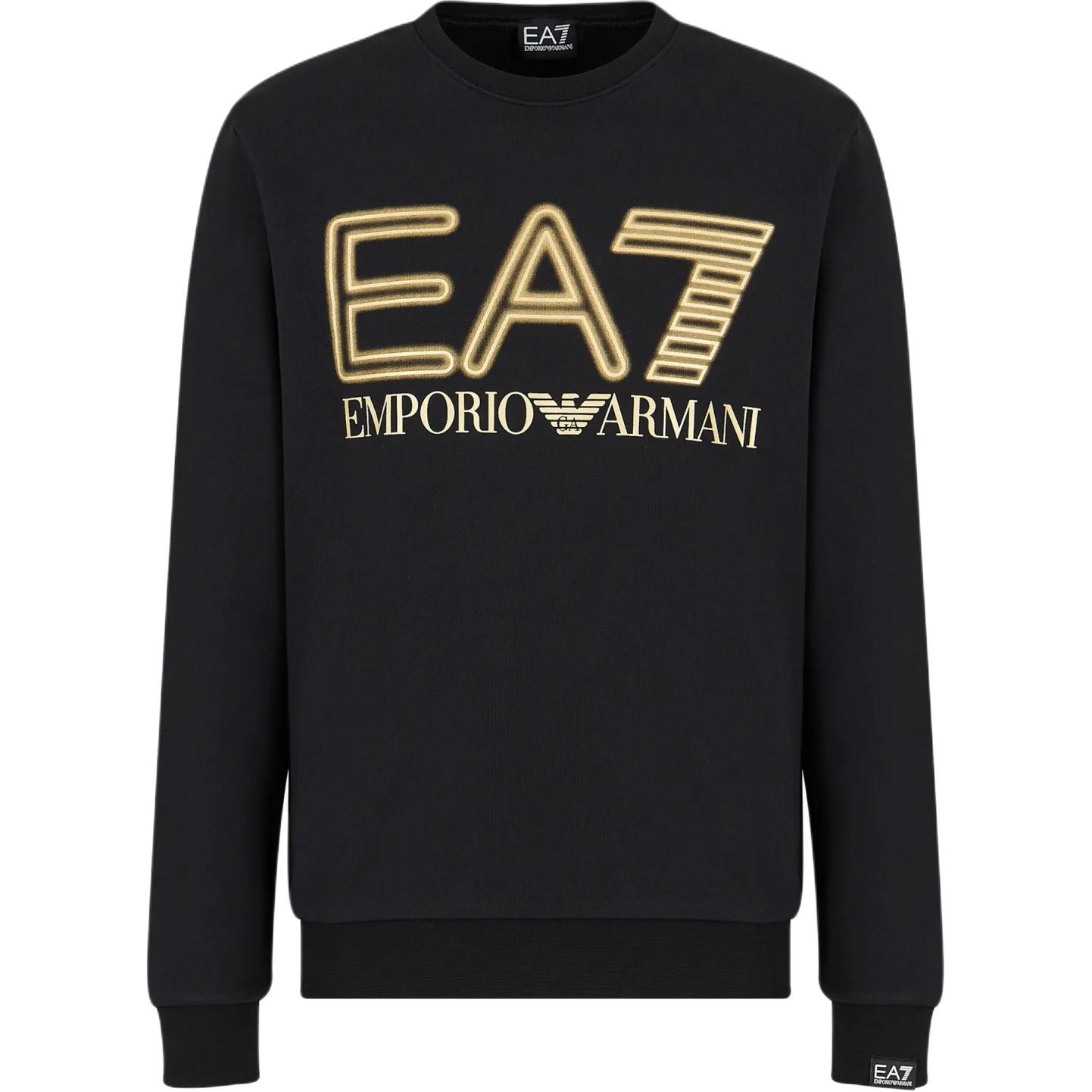 Order Emporio Armani EA7 黑色Logo印花長袖圓領衛衣 SS24 3DPM63-PJSHZ-0208