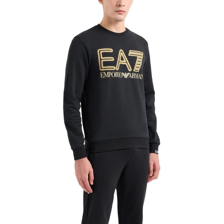 Purchase Emporio Armani EA7 黑色Logo印花長袖圓領衛衣 SS24 3DPM63-PJSHZ-0208