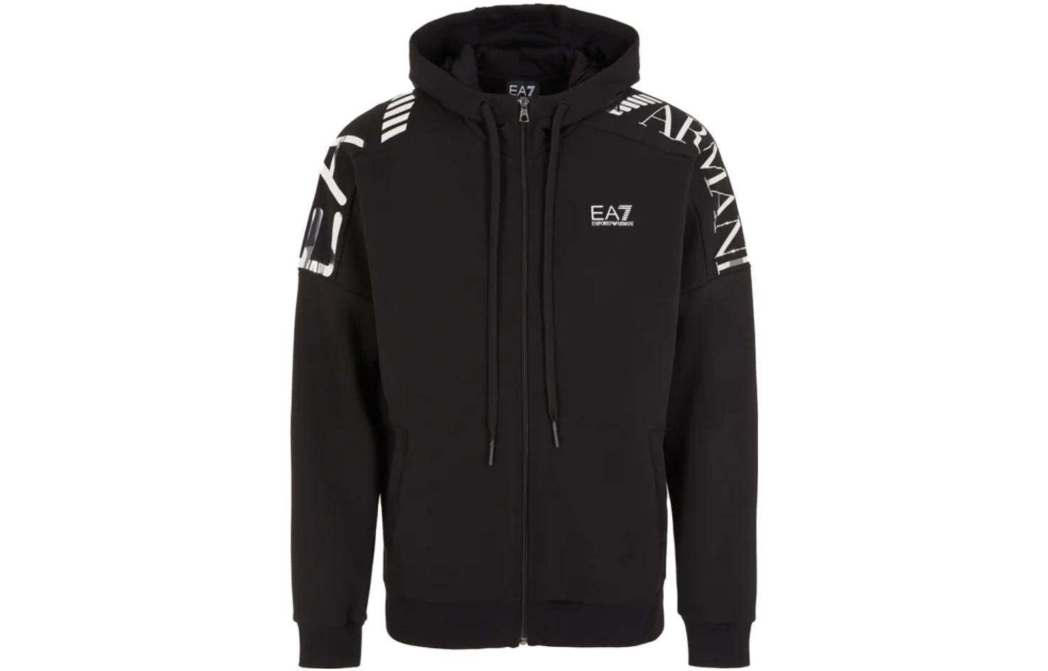 Emporio Armani EA7 Black Logo Print Hoodie Jacket 6RPM24-PJHLZ-1200 圖 2