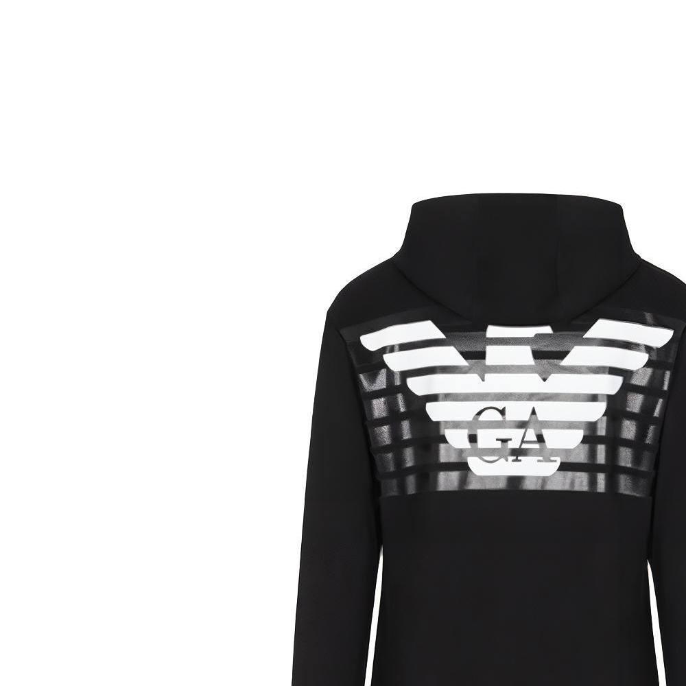 Details for Emporio Armani EA7 Hoodie Hitam Cetakan Logo Sweater 3LPM61-PJEQZ-1200