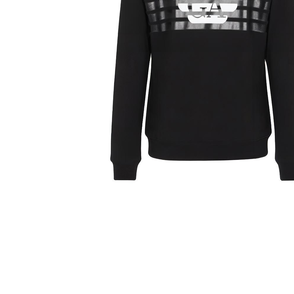Sizing Emporio Armani EA7 Hoodie Hitam Cetakan Logo Sweater 3LPM61-PJEQZ-1200