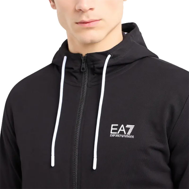 Details for Emporio Armani EA7 Jaket Zip Hoodie Cetak Logo Hitam 3DPM53-PJ05Z-1200