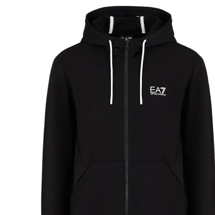 Sizing Emporio Armani EA7 Jaket Zip Hoodie Cetak Logo Hitam 3DPM53-PJ05Z-1200