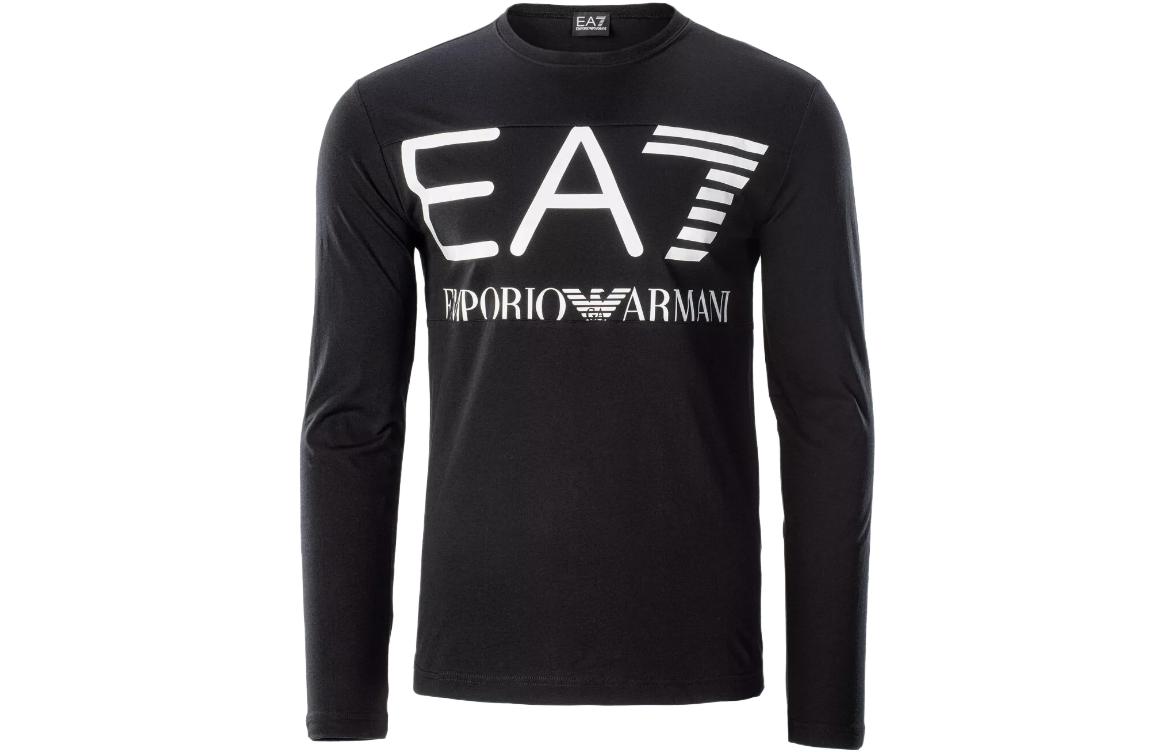 Emporio Armani EA7 Black Logo Print Long-Sleeve Pullover Sweatshirt 6LPT25-PJ7CZ-1200