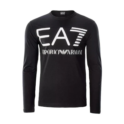 Emporio Armani EA7 Black Logo Print Long-Sleeve Pullover Sweatshirt 6LPT25-PJ7CZ-1200