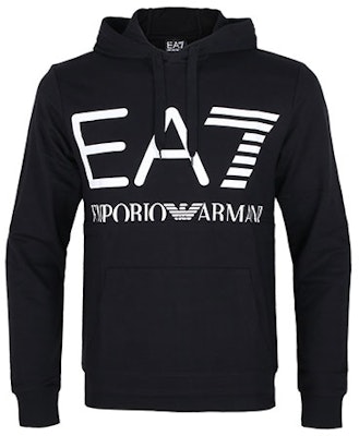 Emporio Armani EA7 Black Logo Print Pullover Hoodie Long Sleeve Casual. 6KPM69-PJBWZ-1200 Order Emporio Armani EA7 Black Logo Print Pullover Hoodie Long Sleeve Casual. 6KPM69-PJBWZ-1200