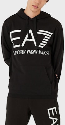 Emporio Armani EA7 Black Logo Print Pullover Hoodie Long Sleeve Casual. 6KPM69-PJBWZ-1200 Purchase Emporio Armani EA7 Black Logo Print Pullover Hoodie Long Sleeve Casual. 6KPM69-PJBWZ-1200