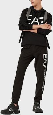 Emporio Armani EA7 Black Logo Print Pullover Hoodie Long Sleeve Casual. 6KPM69-PJBWZ-1200 Details for Emporio Armani EA7 Black Logo Print Pullover Hoodie Long Sleeve Casual. 6KPM69-PJBWZ-1200