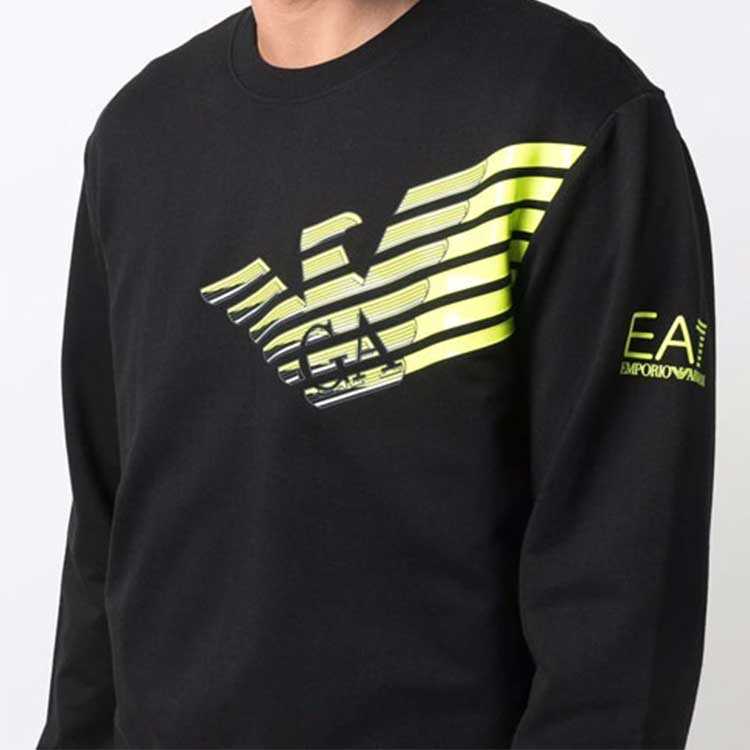 Sizing 安普里奥阿玛尼EA7黑色logo印花套头卫衣 6KPM45-PJ05Z-1200