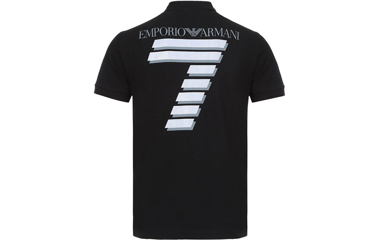Emporio Armani EA7 Black Logo Print Short Sleeve Polo Shirt 3GPF09-PJP8Z-1200 圖 2