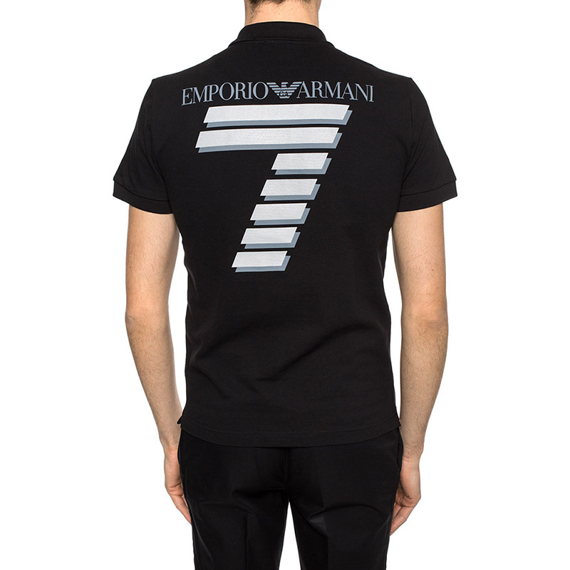 Emporio Armani EA7 Black Logo Print Short Sleeve Polo Shirt 3GPF09-PJP8Z-1200 圖 5