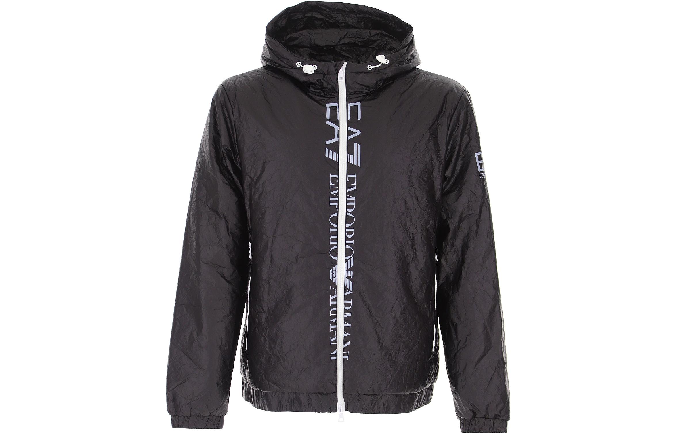 Emporio Armani EA7 Black Logo Print Zip-Up Hoodie Jacket 6HPB58-PNB9Z-1200