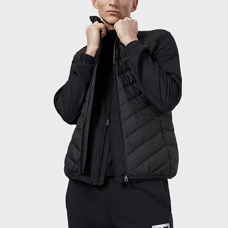Lookbook EMPORIO ARMANI EA7 黑色印花拉鍊羽絨背心 8NPQ03-PNE1Z-1200