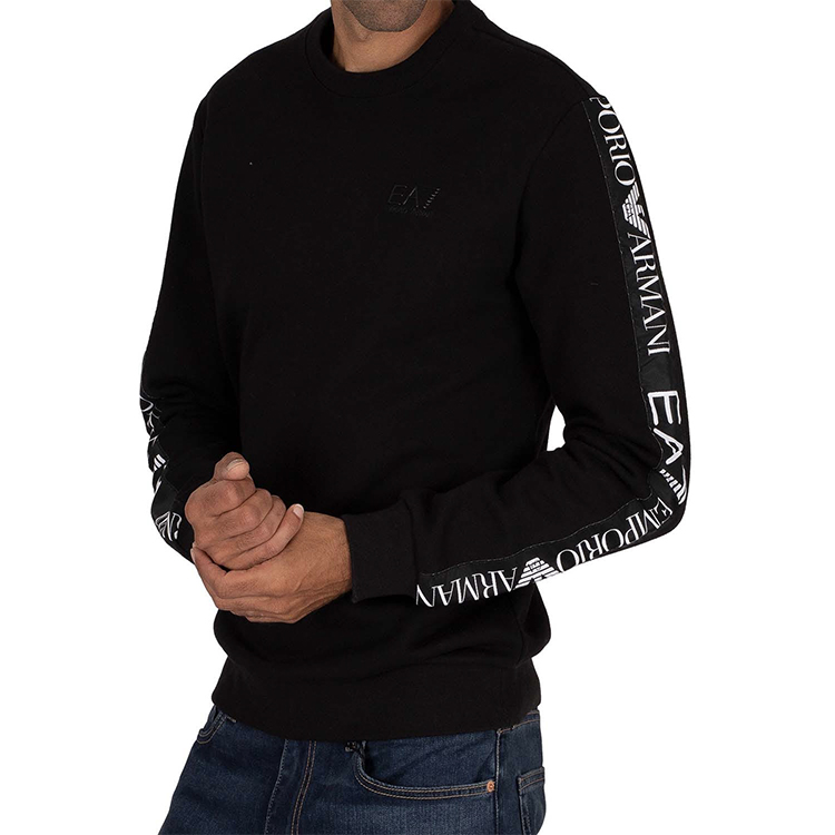 Lookbook Emporio Armani EA7 黑色徽標袖口彈力棉質衛衣 6HPM11-PJ07Z-1200