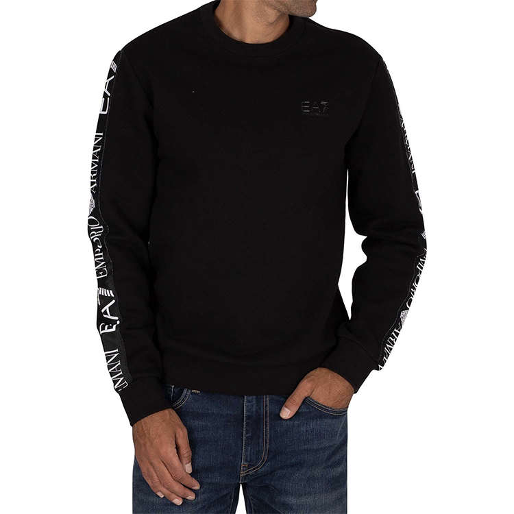 Purchase Emporio Armani EA7 黑色徽標袖口彈力棉質衛衣 6HPM11-PJ07Z-1200