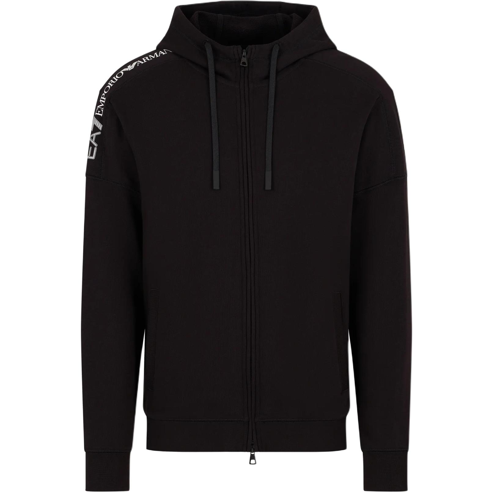 Emporio Armani EA7 Black Logo Tape Hoodie Full-Zip Sweatshirt 6DPM12-PJOGZ-1200 圖 2