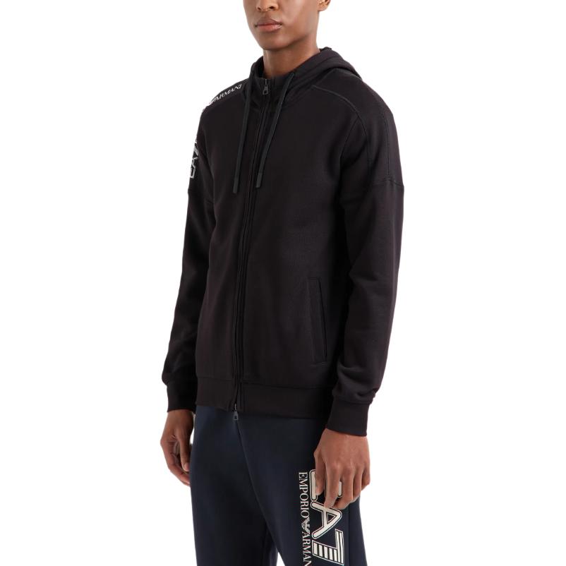 Emporio Armani EA7 Black Logo Tape Hoodie Full-Zip Sweatshirt 6DPM12-PJOGZ-1200 圖 3