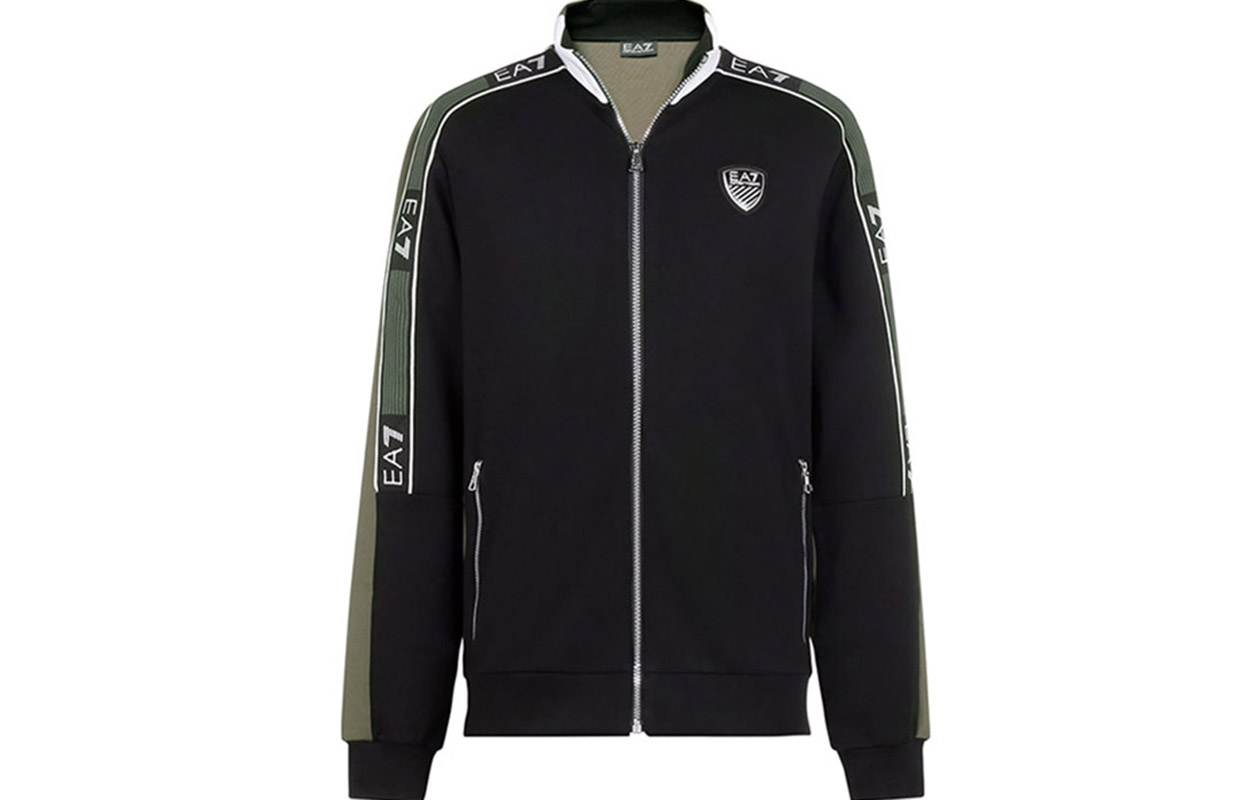 Emporio Armani EA7 Black Logo Zip-Up Track Jacket 6HPM02-PJ3MZ-1200