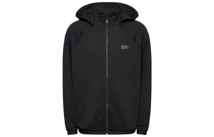 Emporio Armani EA7 Black Logo Zip Hoodie 6HPMA9-PJG1Z-1200