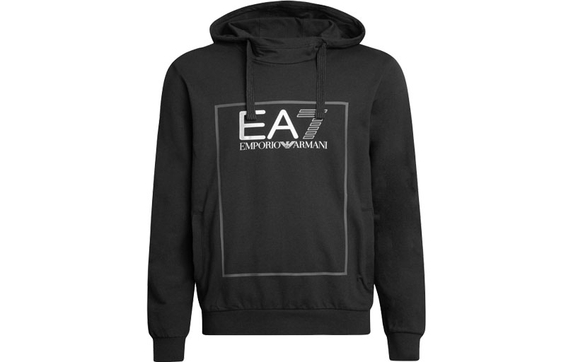 Emporio Armani EA7 Black Long-Sleeve Pullover Hoodie 6GPM29-J05Z-1200