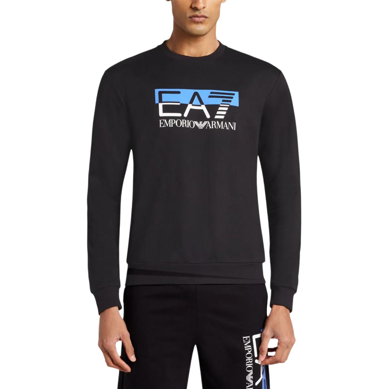 Shop 安普里奥阿玛尼EA7黑色长袖卫衣带标志印花 6RPM60-PJ05Z-1200